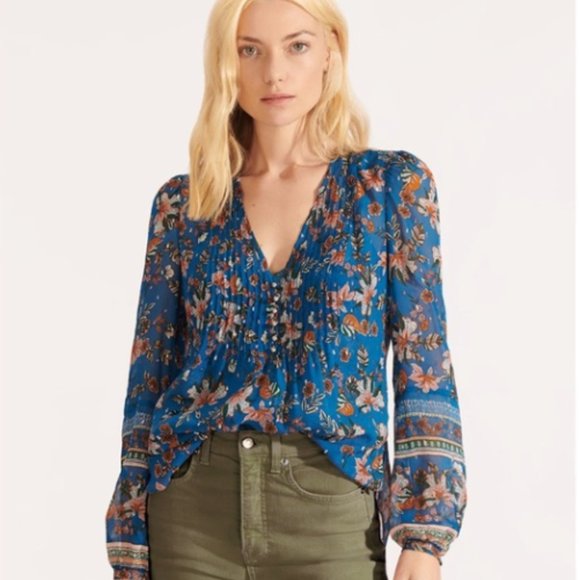 Veronica Beard Tops - VERONICA BEARD Lowell Silk Floral Blouse Size 10